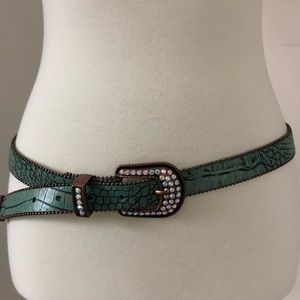 Roper leather belt and gems on copper buckle
